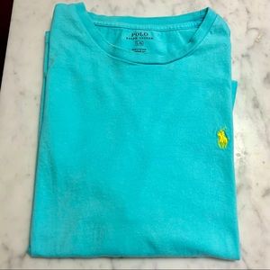 Men's Polo Ralph Lauren Classic Teal Crew Neck T-Shirt Size Large Excellent